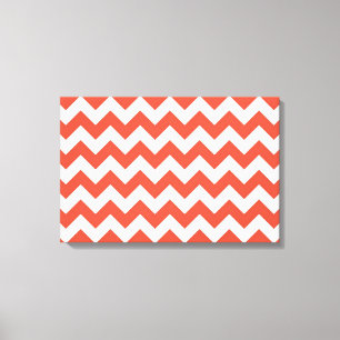 Oranje en witte zigzag canvas afdruk