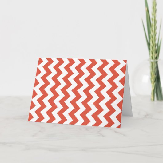 Oranje en witte zigzag kaart (Voorkant)