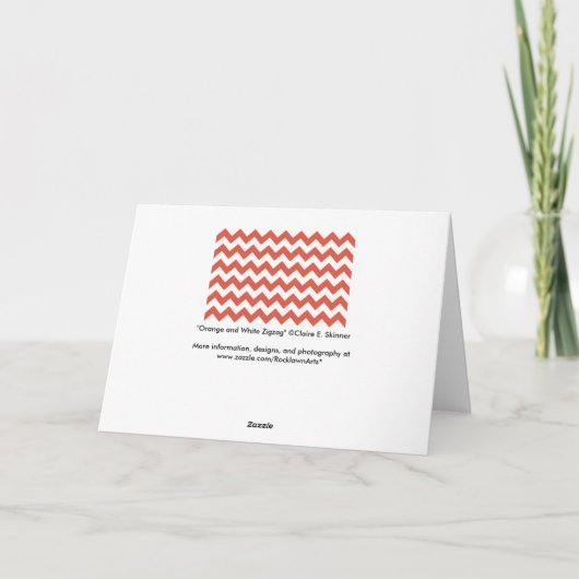 Oranje en witte zigzag kaart (Achterkant)