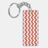 Oranje en witte zigzag sleutelhanger (Voorkant Links)
