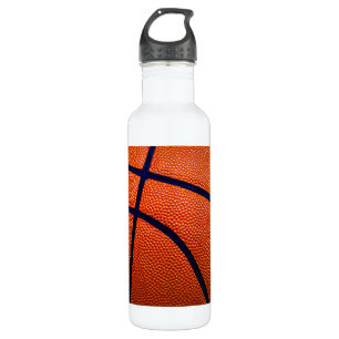 Oranje en Zwart Basketbal Waterfles