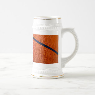 Oranje en zwart Basketball Bierpul