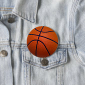 Oranje en zwart Basketball Ronde Button 7,6 Cm (In situ)
