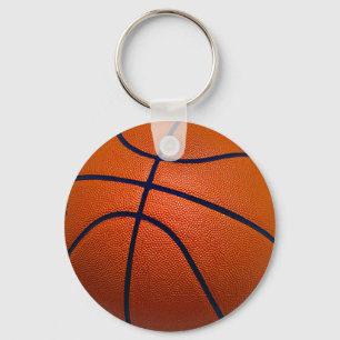 Oranje en zwart Basketball Sleutelhanger