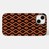 Oranje en zwart diamantpatroon Case-Mate iPhone case (Achterkant (horizontaal))