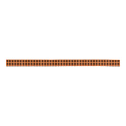 Oranje en zwart Gingham Pattern-lint Grosgrain Lint (Voorkant)