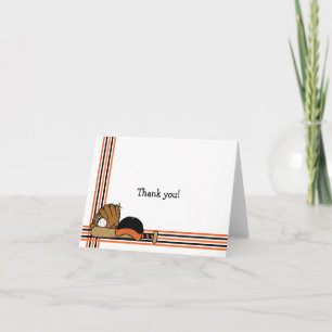 Oranje en zwart honkbal Dank u baby shower Bedankkaart