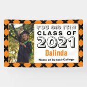 Oranje en zwart je hebt het Afstuderen gedaan Spandoek (Horizontaal)