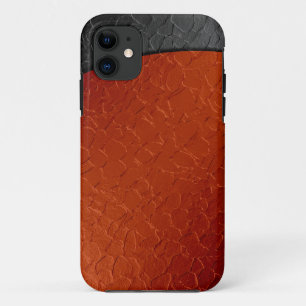Oranje en zwart Roestvrij staal Metaal 2 iPhone 11 Hoesje
