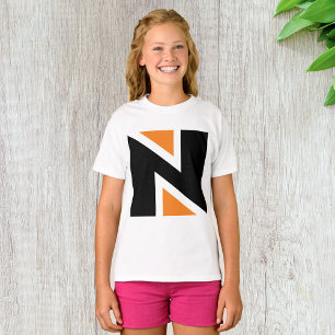 Oranje en zwart schrijven voor meisjes T-Shirt