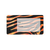 Oranje en zwart Zebra monogram Etiket (Voorkant)