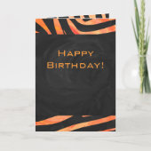 Oranje en zwart Zebra monogram Kaart (Voorkant)
