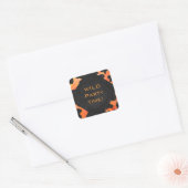Oranje en zwart Zebra monogram Vierkante Sticker (Envelop)