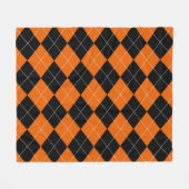 Oranje en zwarte Argyle Fleece Blanket (Voorkant (Horizontaal))