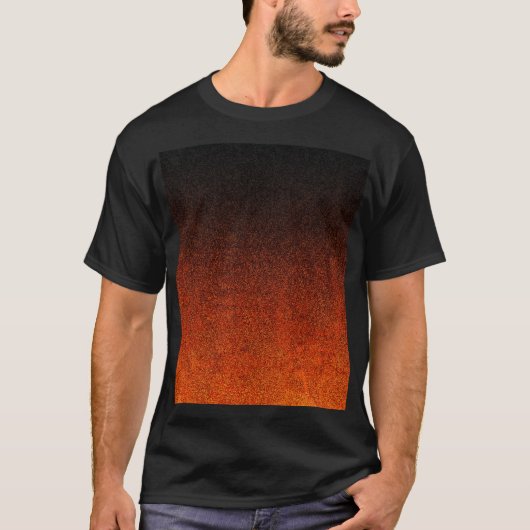 Oranje en zwarte glittergradiënt t-shirt (Voorkant)