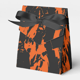 Oranje en zwarte graffiti-platter bedankdoosjes