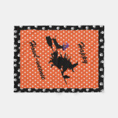 Oranje en zwarte halloween Dachshund Fleece Blanke (Voorkant (Horizontaal))