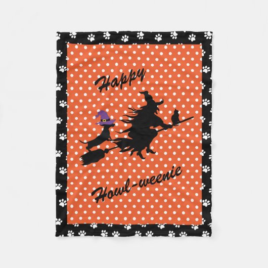 Oranje en zwarte halloween Dachshund Fleece Blanke (Voorkant)