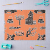 Oranje en zwarte  Halloween Tissuepapier (Craft)