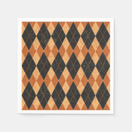 Oranje en zwarte harlekijn Halloween Servet