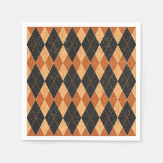 Oranje en zwarte harlekijn  Halloween Servet