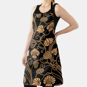 Oranje en zwarte kleding schort