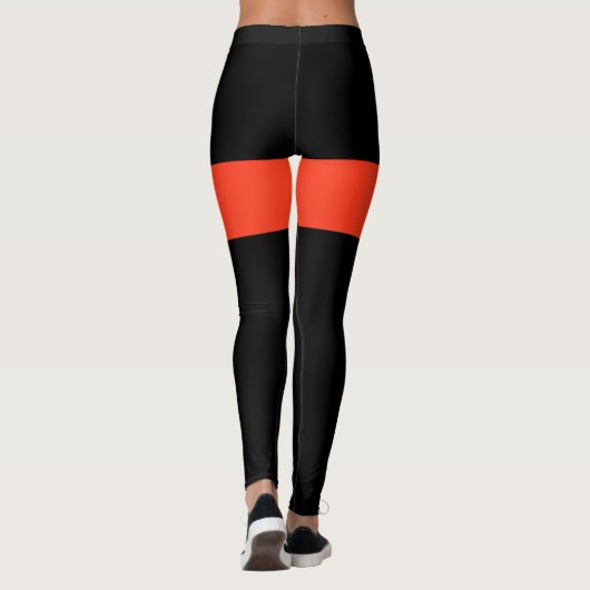 oranje en zwarte leggings (Achterkant)