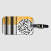 Oranje en zwarte middeneeuwse moderne kunst bagagelabel (Voorkant (horizontaal))