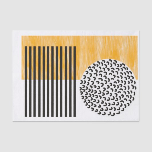 Oranje en zwarte middeneeuwse moderne kunst  tissuepapier (Voorkant)