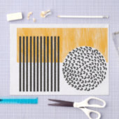 Oranje en zwarte middeneeuwse moderne kunst  tissuepapier (Craft)