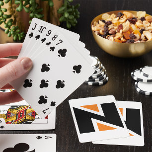 Oranje en zwarte N-afspeelkaarten Pokerkaarten