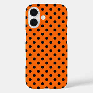 Oranje en zwarte pooldots iPhone 16 hoesje