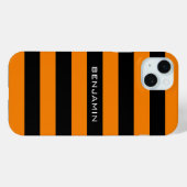 Oranje en zwarte ringbandstripes met aangepaste na Case-Mate iPhone case (Achterkant (horizontaal))