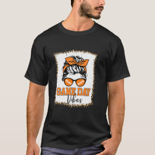 Oranje en Zwarte Spel Dag Vibes Football Vrouwen L T-shirt
