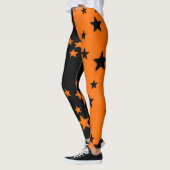 Oranje en zwarte Star-Leggings Leggings (Links)