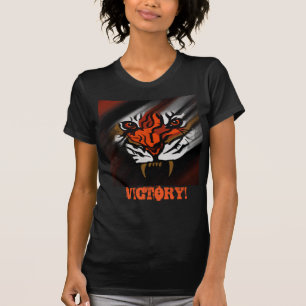 ORANJE EN ZWARTE STREPEN  T-SHIRT