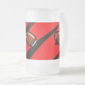 ORANJE EN ZWARTE STRIPEN MATGLAS BIERPUL (Voorkant rechts)