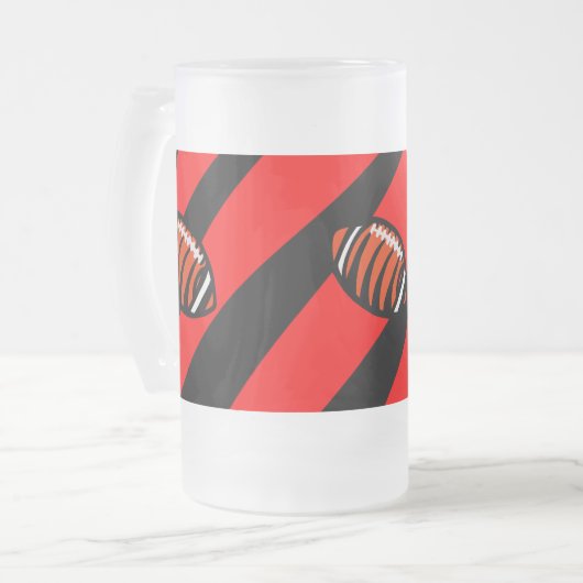 ORANJE EN ZWARTE STRIPEN MATGLAS BIERPUL (Voorkant links)