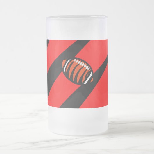 ORANJE EN ZWARTE STRIPEN MATGLAS BIERPUL (Center)