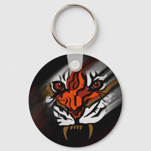 ORANJE EN ZWARTE STRIPEN SLEUTELHANGER (Voorkant)