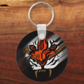 ORANJE EN ZWARTE STRIPEN SLEUTELHANGER (Voorkant)