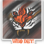 ORANJE EN ZWARTE STRIPEN STICKER (Voorkant)