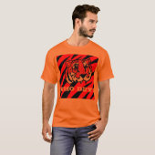 ORANJE EN ZWARTE STRIPEN T-SHIRT (Voorkant volledig)