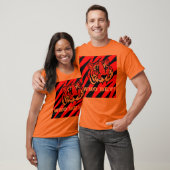 ORANJE EN ZWARTE STRIPEN T-SHIRT (Unisex)