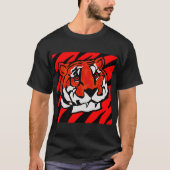 ORANJE EN ZWARTE STRIPEN T-SHIRT (Voorkant)