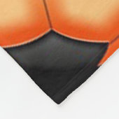 Oranje en zwarte voetbalhoes met spelersnaam fleece deken (Hoek)