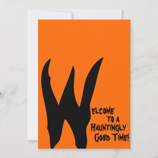 Oranje en zwarte woordspeling kaart (Voorkant)