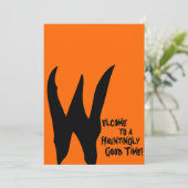 Oranje en zwarte woordspeling kaart (Staand voorkant)