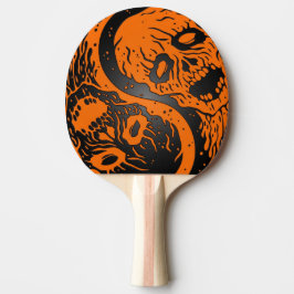 Oranje en zwarte Yin Yang Zombies Tafeltennisbatje