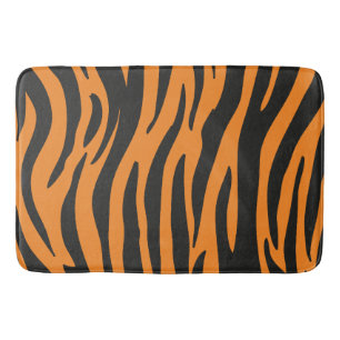 Oranje en Zwarte Zebra Strepen Patroon Badmat